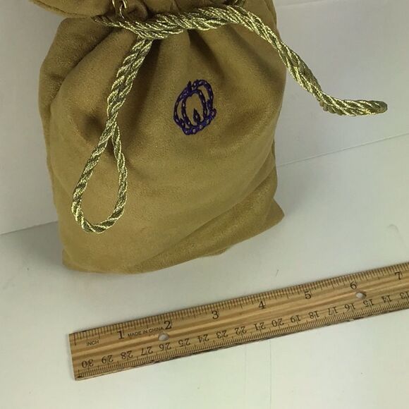 Crown  Royal  Reserve Bag Canadian Whiskey Tan Faux Suede Tassel Drawstring - Picture 6 of 6